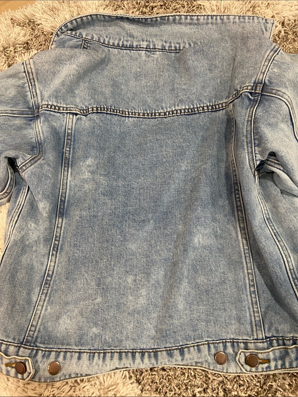 Vibrant Two-Tone Light Blue Denim Jacket size S - Picture 10 of 10